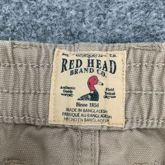 RedHead Cargo Short Mens 42 Parchment Cotton Flat Front Multi Pockets Hiking - Picture 3 of 11